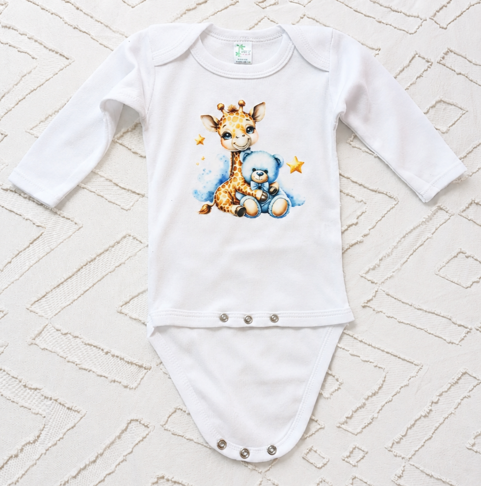 Baby Bodysuit Personalized Cute Giraffe Design